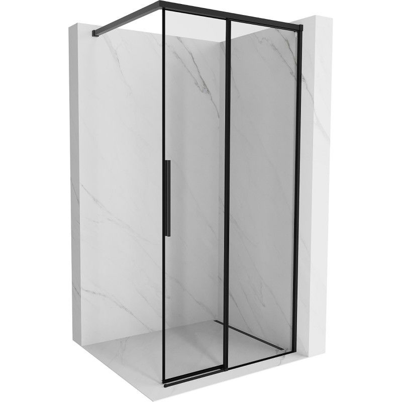 Mexen Rox paroi de douche Walk-in droite 105 x 200 cm, cadre noir 8 mm, noir - 8C2-105-003-70-70-P