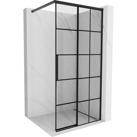 Mexen Rox Paroi de douche Walk-in droite 70 x 200 cm, grille noire 8 mm, noire - 8C2-070-003-70-77-P