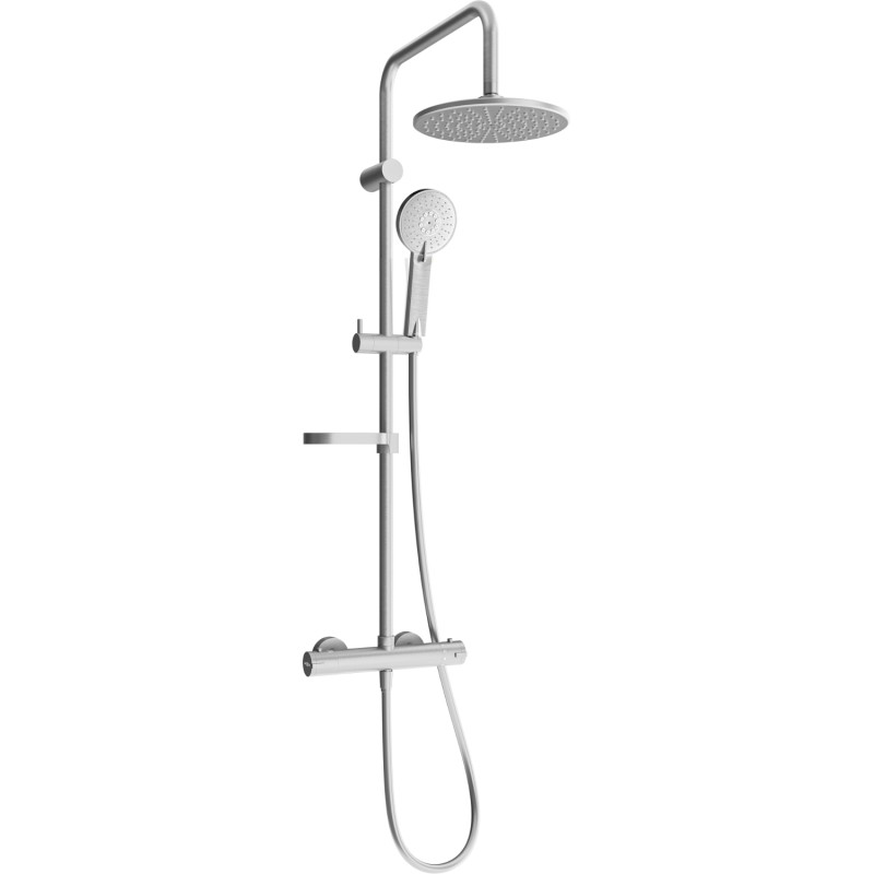 Mexen KX40 ensemble de douche en saillie avec pommeau de douche et mitigeur thermostatique, gris pistolet brossé - 771504091-66