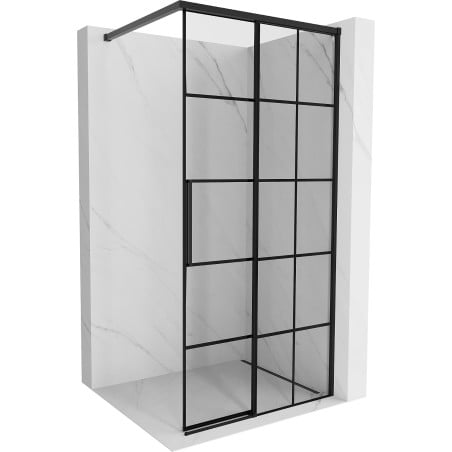 Mexen Rox Paroi de douche Walk-in droite 85 x 200 cm, grille noire 8 mm, noire - 8C2-085-003-70-77-P