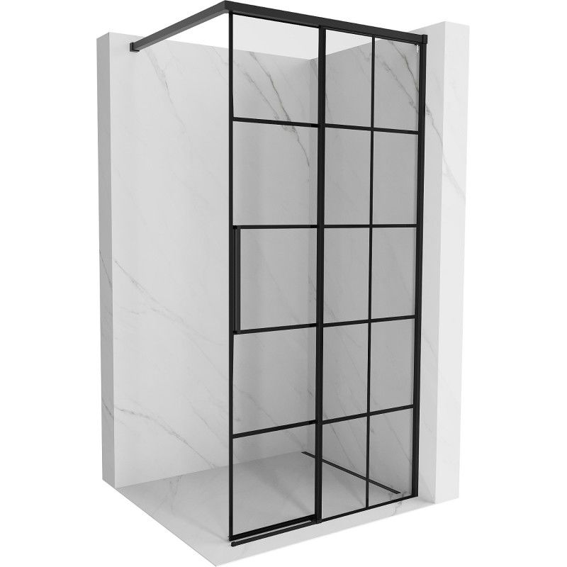 Mexen Rox cloison de douche Walk-in droite 90 x 200 cm, grille noire 8 mm, noir - 8C2-090-003-70-77-P
