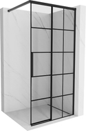 Mexen Rox paroi de douche Walk-in droite 115 x 200 cm, grille noire 8 mm, noire - 8C2-115-003-70-77-P