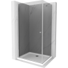 Mexen Pretoria cabine de douche pivotante 100 x 120 cm, graphite, chrome + receveur Flat - 852-100-120-01-40-4010