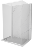 Mexen Rox-3S cabine de douche coulissante 3 parois 160 x 70 cm, transparent, blanc - 8C2-160-070-20-00-3S