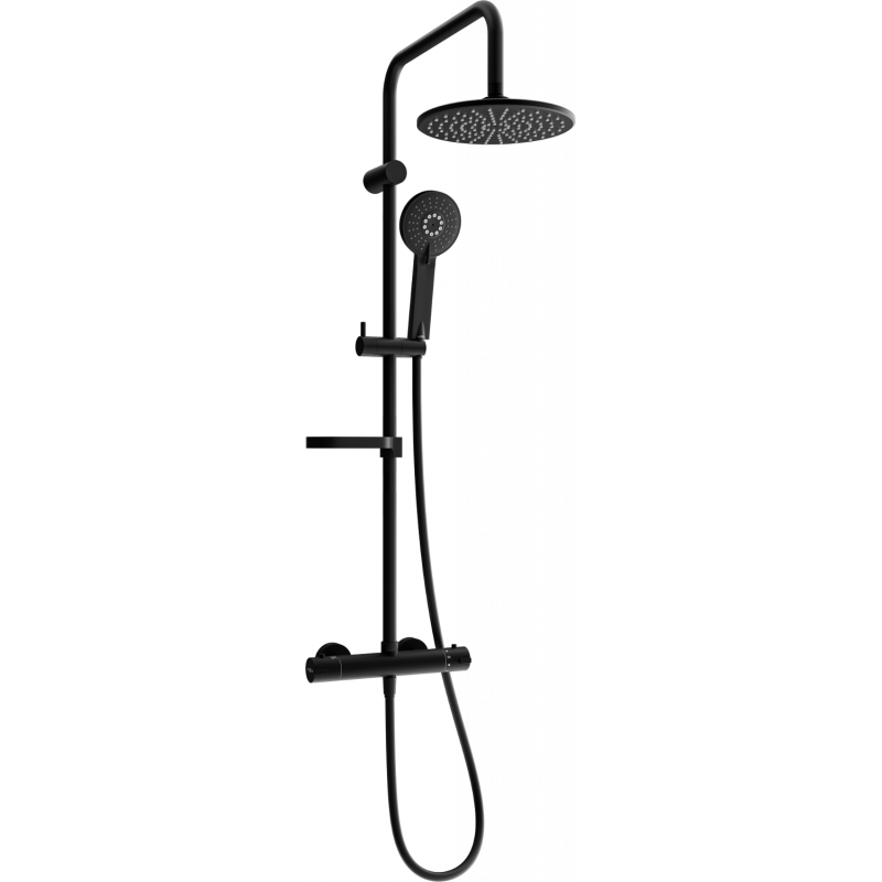 Mexen KX40 ensemble de douche en saillie avec pommeau de douche et robinet thermostatique, noir - 771504091-70