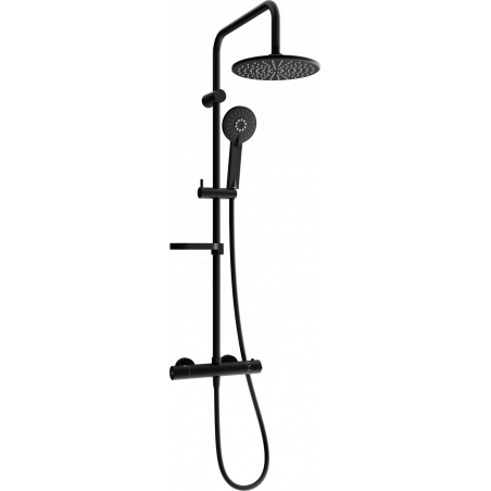 Mexen KX40 ensemble de douche en saillie avec pomme de douche et robinet thermostatique, noir - 771504091-70