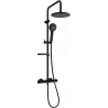 Mexen KX40 ensemble de douche en saillie avec pommeau de douche et robinet thermostatique, noir - 771504091-70