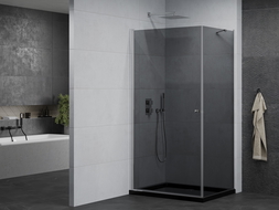 Mexen Pretoria cabine de douche pivotante 100 x 70 cm, graphite, chrome + receveur Plat, noir - 852-100-070-01-40-4070