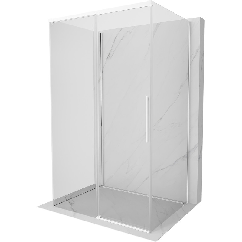 Mexen Rox-3S cabine de douche à 3 parois coulissante 160 x 85 cm, transparent, blanche - 8C2-160-085-20-00-3S