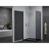 Mexen Pretoria cabine de douche battante 100 x 110 cm, graphite, chrome + receveur Flat, noir - 852-100-110-01-40-4070