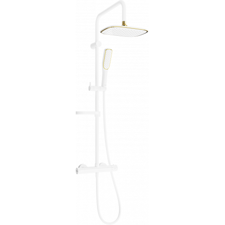 Mexen KX49 ensemble de douche en saillie avec pomme de douche et mitigeur thermostatique, blanc/or - 771504091-25