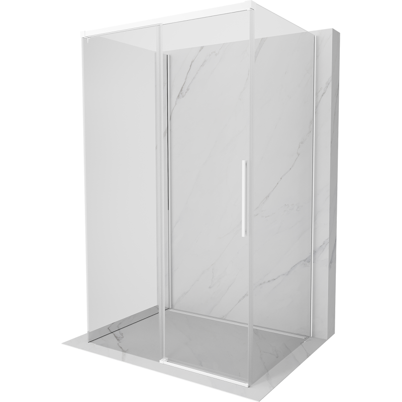 Mexen Rox-3S cabine de douche 3 parois coulissante 140 x 110 cm, transparent, blanche - 8C2-140-110-20-00-3S