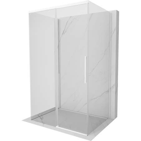 Mexen Rox-3S cabine de douche 3 parois coulissante 140 x 110 cm, transparent, blanche - 8C2-140-110-20-00-3S
