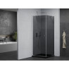 Mexen Pretoria cabine de douche pivotante 100 x 100 cm, graphite, chrome + receveur Flat, noir - 852-100-100-01-40-4070