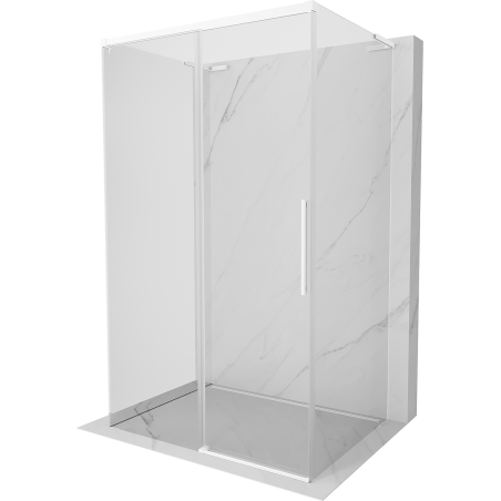 Mexen Rox-3S L cabine de douche coulissante à 3 côtés 90 x 80 cm, transparent, blanche - 8C2L-090-080-20-00-3S