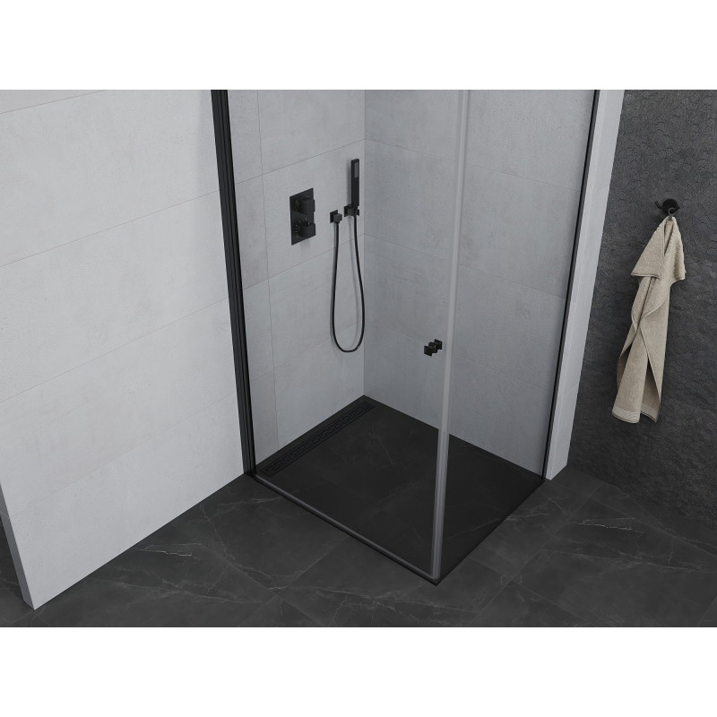 Mexen Pretoria cabine de douche pivotante 100 x 110 cm, transparente, noire - 852-100-110-70-00