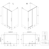 Mexen Rox-3S L cabine de douche 3 parois coulissante 140 x 85 cm, transparent, blanc - 8C2L-140-085-20-00-3S