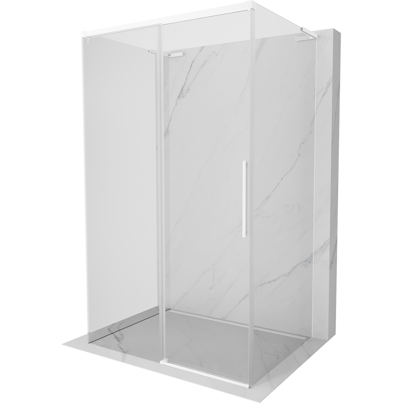 Mexen Rox-3S L cabine de douche 3 parois coulissantes 160 x 100 cm, transparent, blanc - 8C2L-160-100-20-00-3S