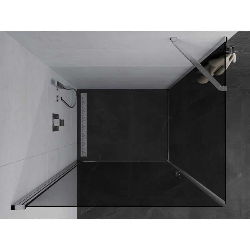 Mexen Pretoria cabine de douche pivotante 100 x 110 cm, graphite, chrome - 852-100-110-01-40