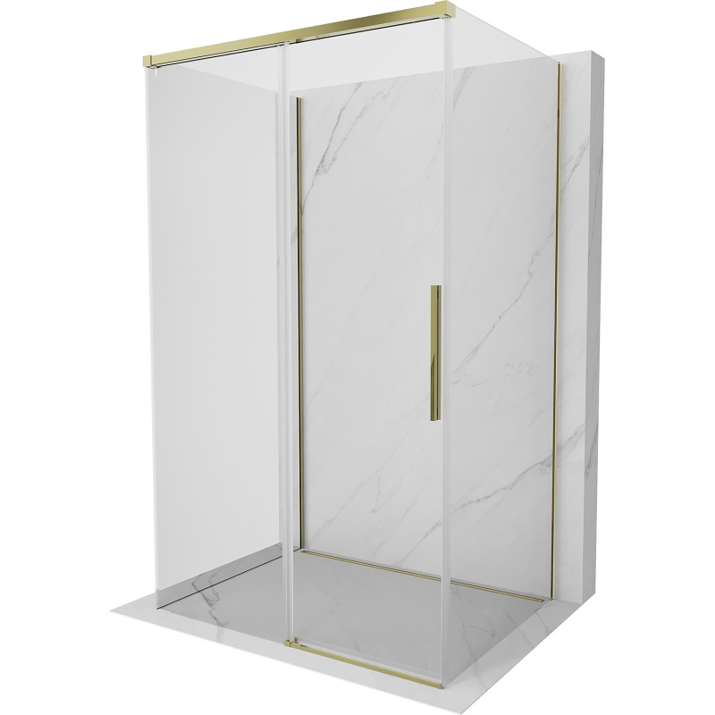 Mexen Rox-3S cabine de douche à 3 parois coulissantes 115 x 70 cm, transparente, or - 8C2-115-070-50-00-3S