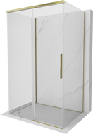 Mexen Rox-3S cabine de douche 3 parois coulissante 155 x 75 cm, transparent, dorée - 8C2-155-075-50-00-3S