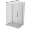 Mexen Rox-3S cabine de douche 3 parois coulissante 145 x 80 cm, transparent, or - 8C2-145-080-50-00-3S