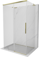 Mexen Rox-3S L cabine de douche 3 parois coulissante 145 x 100 cm, transparent, or - 8C2L-145-100-50-00-3S