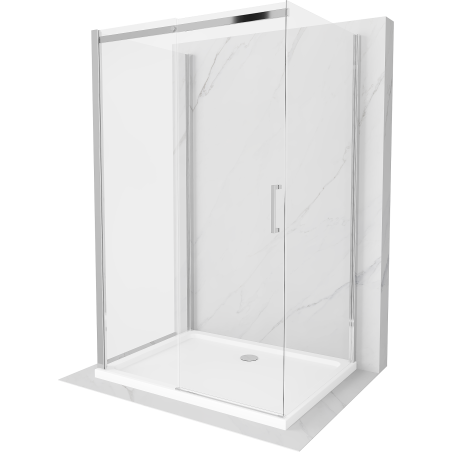 Mexen Omega-3S cabine de douche 3 parois, coulissante 110x80 cm, transparent, chrome + receveur Flat - 825-110-080-01-00-3s-401?