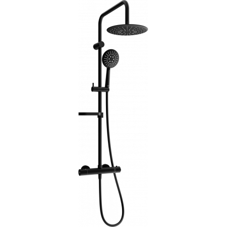Ensemble de douche mural Mexen KX67 avec pomme de douche et robinet thermostatique, noir - 771506791-70