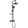 Ensemble de douche mural Mexen KX67 avec pomme de douche et robinet thermostatique, noir - 771506791-70