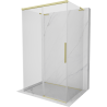 Mexen Rox-3S L cabine de douche à 3 parois coulissante 140 x 70 cm, transparent, or brossé - 8C2L-140-070-55-00-3S