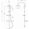 Mexen KT05 ensemble de douche en saillie avec douche de tête et robinet thermostatique, chromé/blanc - 771500593-00