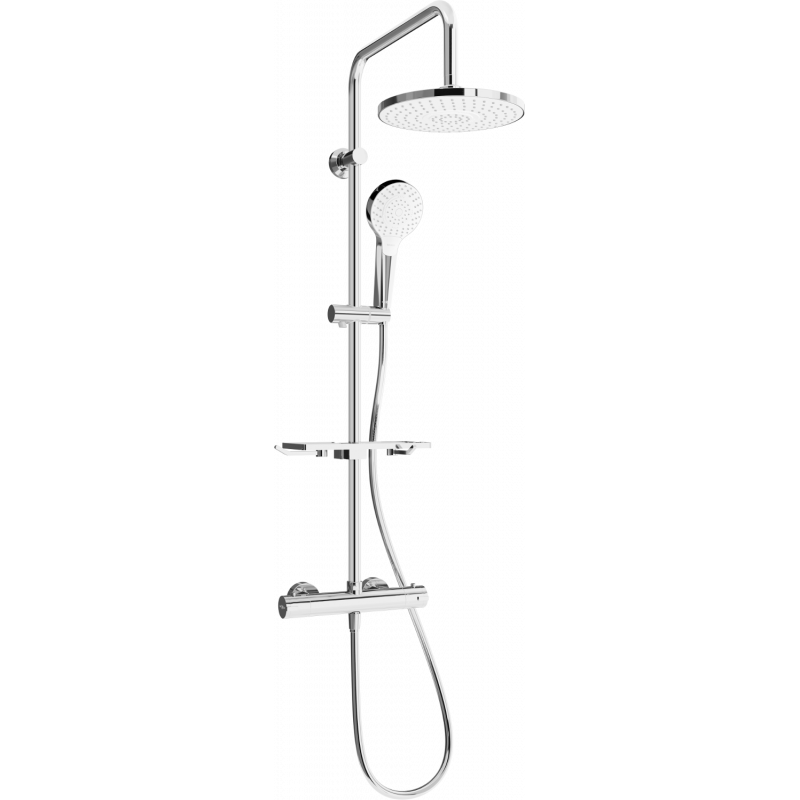 Mexen KT05 ensemble de douche apparent avec pomme de douche et mitigeur thermostatique, chrome/blanc - 771500593-00