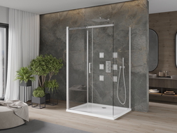 Mexen Omega-3S cabine de douche à 3 parois, coulissante 140x80 cm, transparent, chrome + receveur Flat - 825-140-080-01-00-3s-4?
