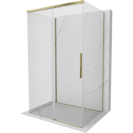 Mexen Rox-3S cabine de douche à 3 parois coulissante 150 x 120 cm, transparent, or - 8C2-150-120-50-00-3S