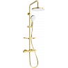 Mexen KT05 ensemble de douche mural avec pommeau et robinet thermostatique, or/blanc - 771500593-50