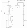 Mexen KT05 ensemble de douche en saillie avec pomme de douche et robinet thermostatique, noir - 771500593-70
