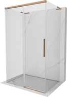 Mexen Rox-3S L cabine de douche à 3 parois coulissante 110 x 70 cm, transparent, cuivre brossé - 8C2L-110-070-65-00-3S