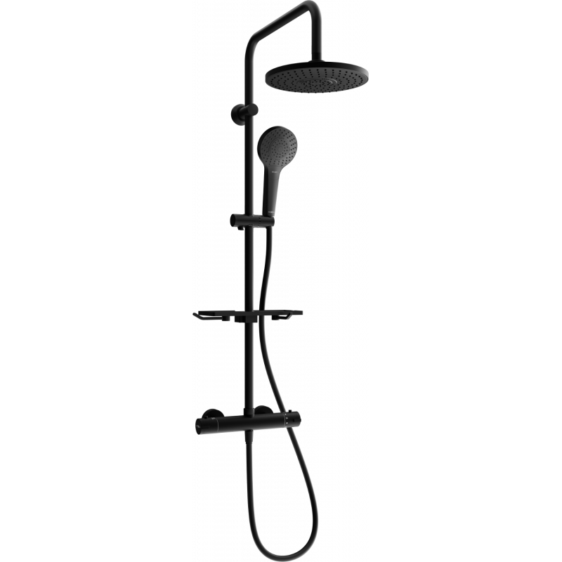 Mexen KT05 ensemble de douche apparent avec pomme de douche et robinet thermostatique, noir - 771500593-70