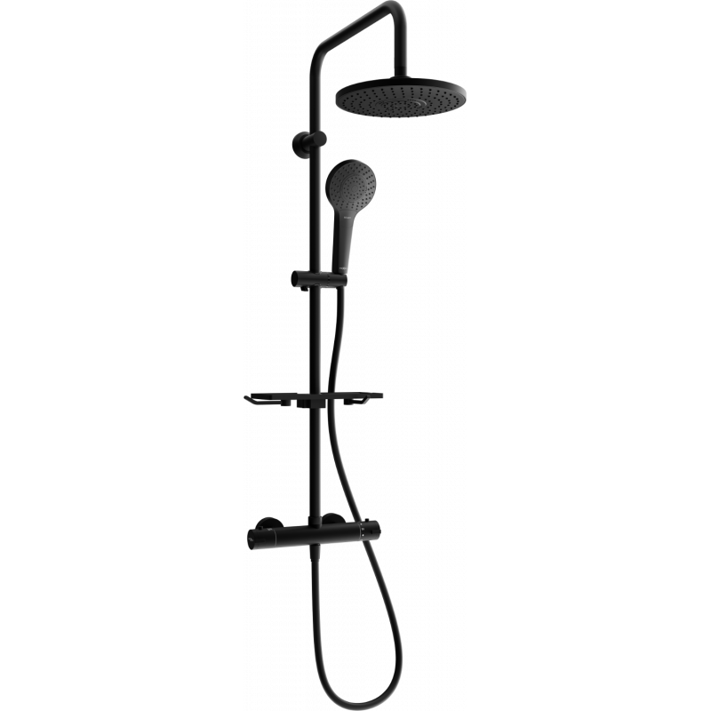 Mexen KT05 ensemble de douche en saillie avec pomme de douche et robinet thermostatique, noir - 771500593-70