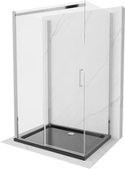 Cabine de douche 3 côtés Mexen Omega, coulissante 100 x 100 cm, transparent, chromé + receveur plat - 825-100-100-01-00-3s-4070