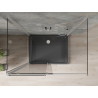 Mexen Omega-3S cabine de douche 3 parois, coulissante 110x80 cm, transparent, chrome + receveur Flat - 825-110-080-01-00-3s-4070