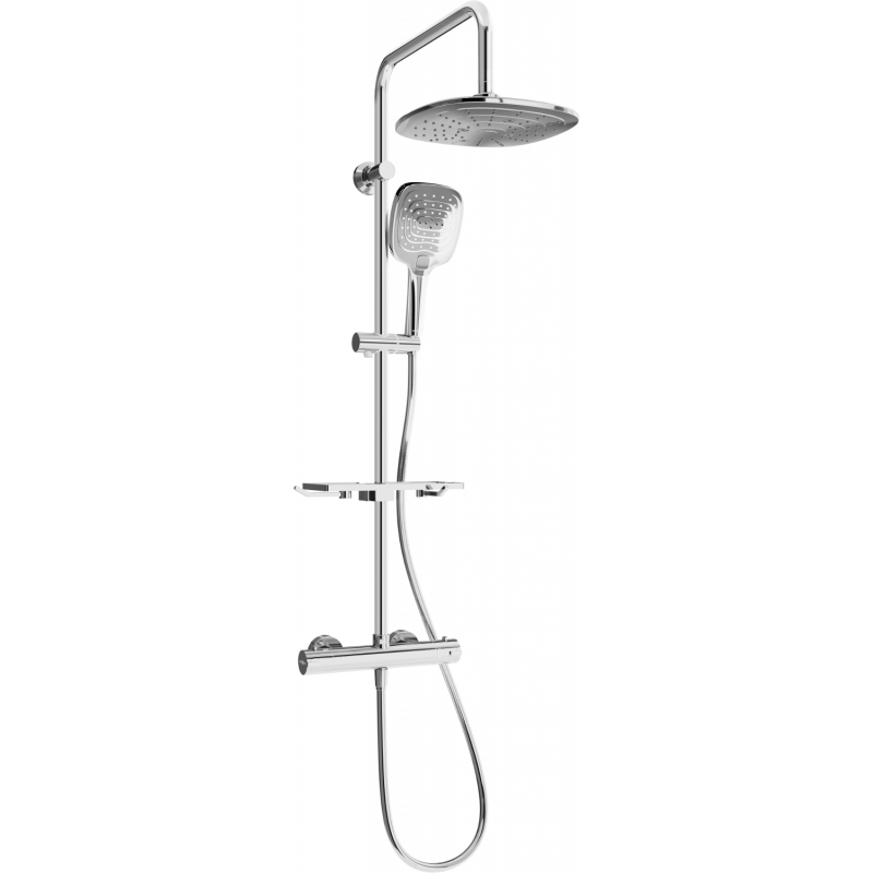 Mexen KT17 ensemble de douche à montage externe avec pomme de douche et mitigeur thermostatique, chrome - 771501793-00