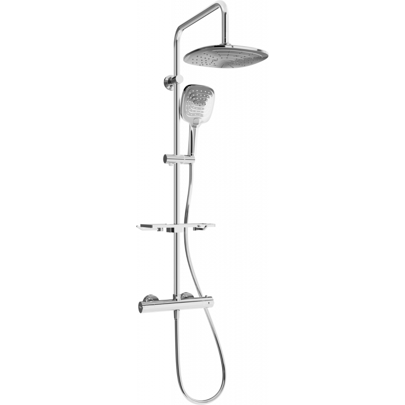 Mexen KT17 ensemble de douche apparent avec pomme de douche et mitigeur thermostatique, chrome - 771501793-00