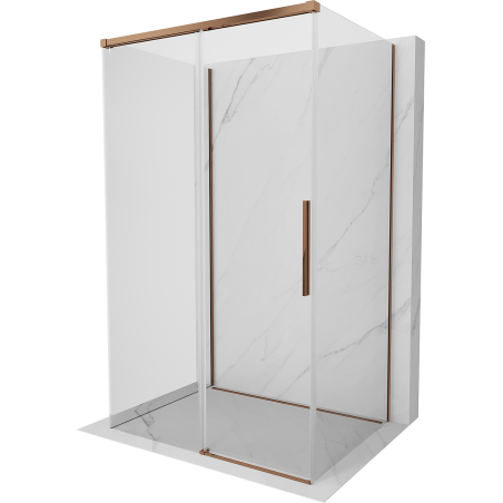 Mexen Rox-3S cabine de douche coulissante à 3 côtés 155 x 70 cm, transparente, or rose - 8C2-155-070-60-00-3S