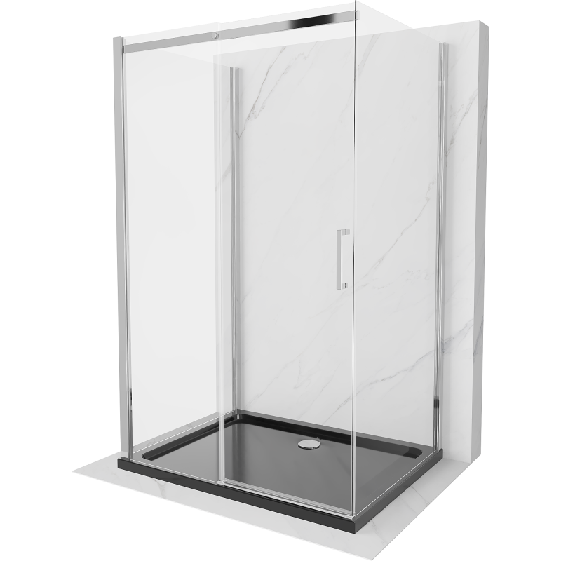 Mexen Omega-3S cabine de douche 3 parois, coulissante 120x90 cm, transparent, chromé + receveur Flat - 825-120-090-01-00-3s-407?