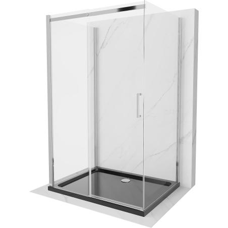 Mexen Omega-3S cabine de douche 3 parois, coulissante 120x90 cm, transparent, chromé + receveur Flat - 825-120-090-01-00-3s-407?