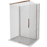 Mexen Rox-3S cabine de douche à 3 côtés coulissante 125 x 75 cm, transparent, or rose - 8C2-125-075-60-00-3S