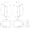Mexen Rox-3S L cabine de douche à 3 parois coulissante 135 x 75 cm, transparent, gun gray brossé - 8C2L-135-075-66-00-3S