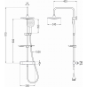 Mexen KT17 ensemble de douche en saillie avec douche de tête et mitigeur thermostatique, noir - 771501793-70